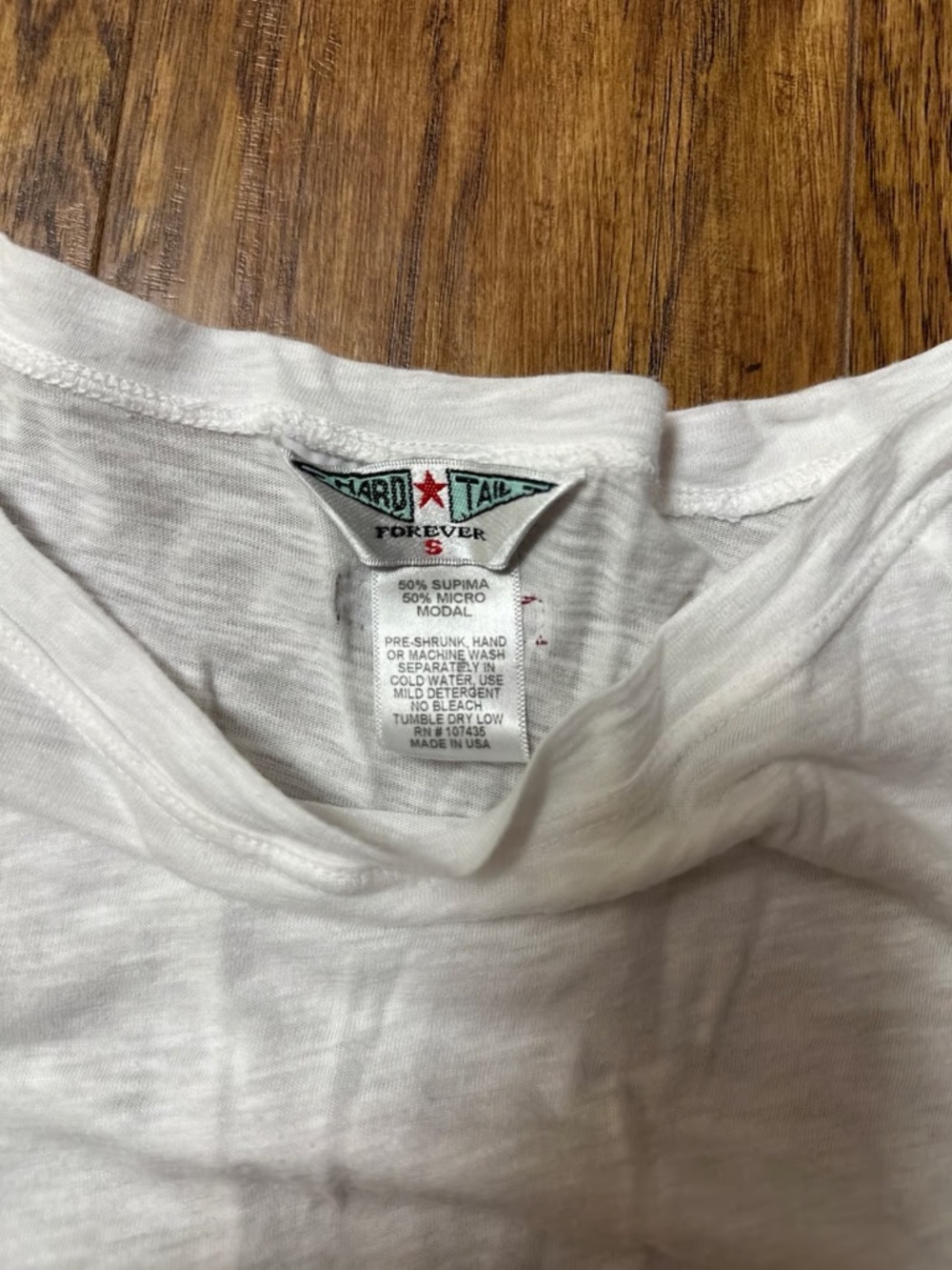 Hard Tail Long Sleeve Pullover Shirt with Kangaroo Pocket White Size Small - Picture 4 of 9